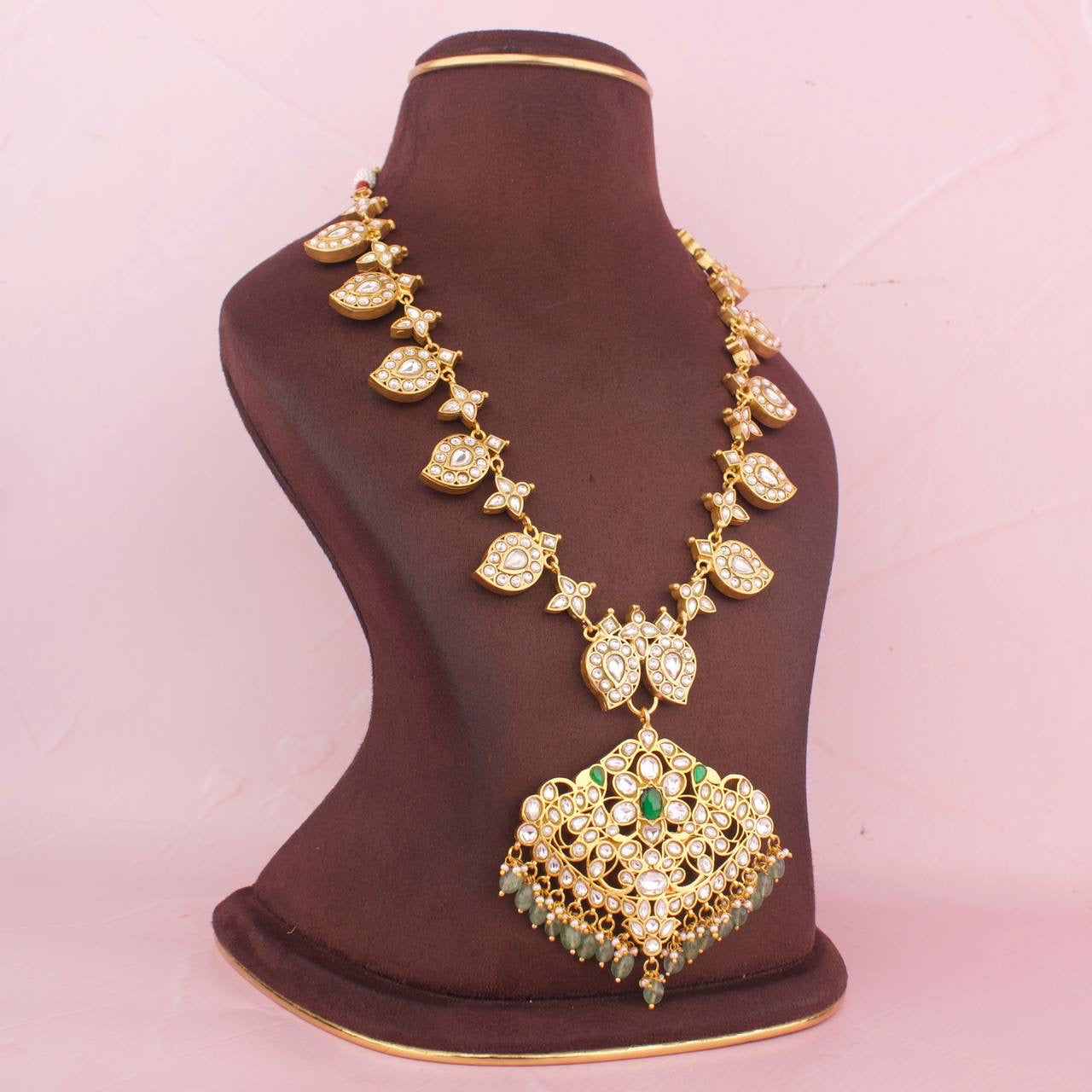 Sleek Jadau Kundan Reversible 2 in 1 Mango Necklace - Alternate View 3