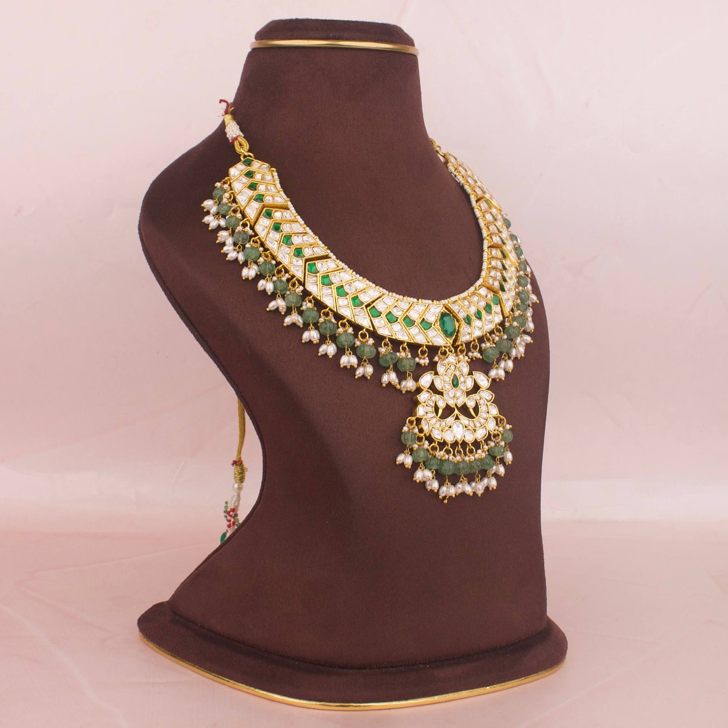 22K Gold Plated Moissanite Polki Necklace