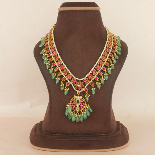 Heritage floral Chandbali Design Jadau Kundan Necklace and Choker