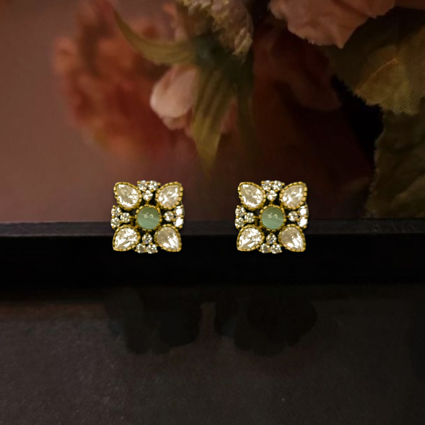 Victorian Diamond look Stud earrings