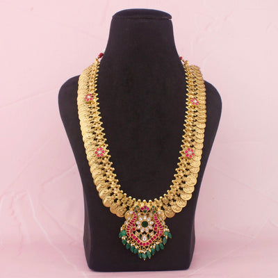Heritage Coin Necklace With Jadau Kundan Pendant