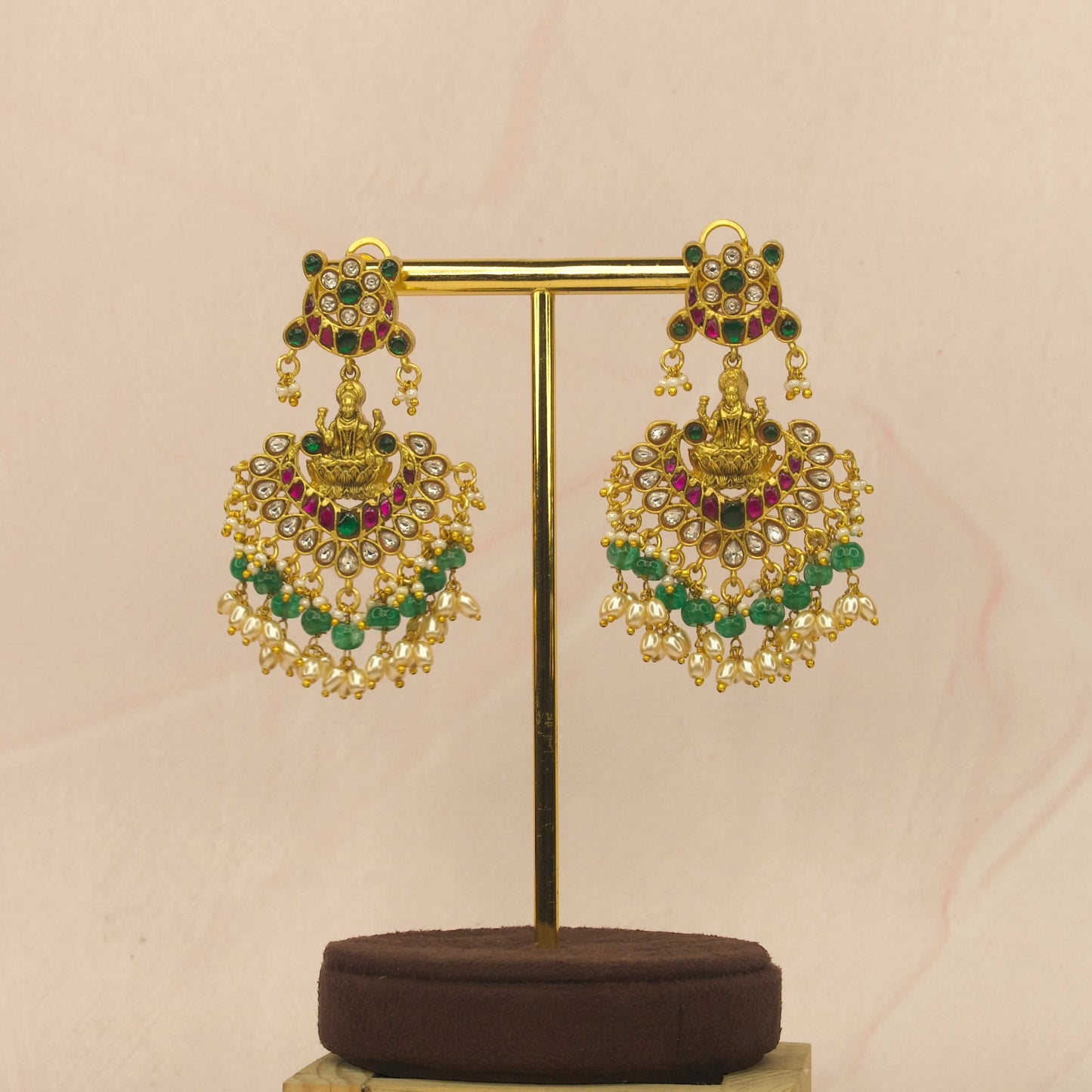 Antique laxmi jadau kundan Chandbali earrings