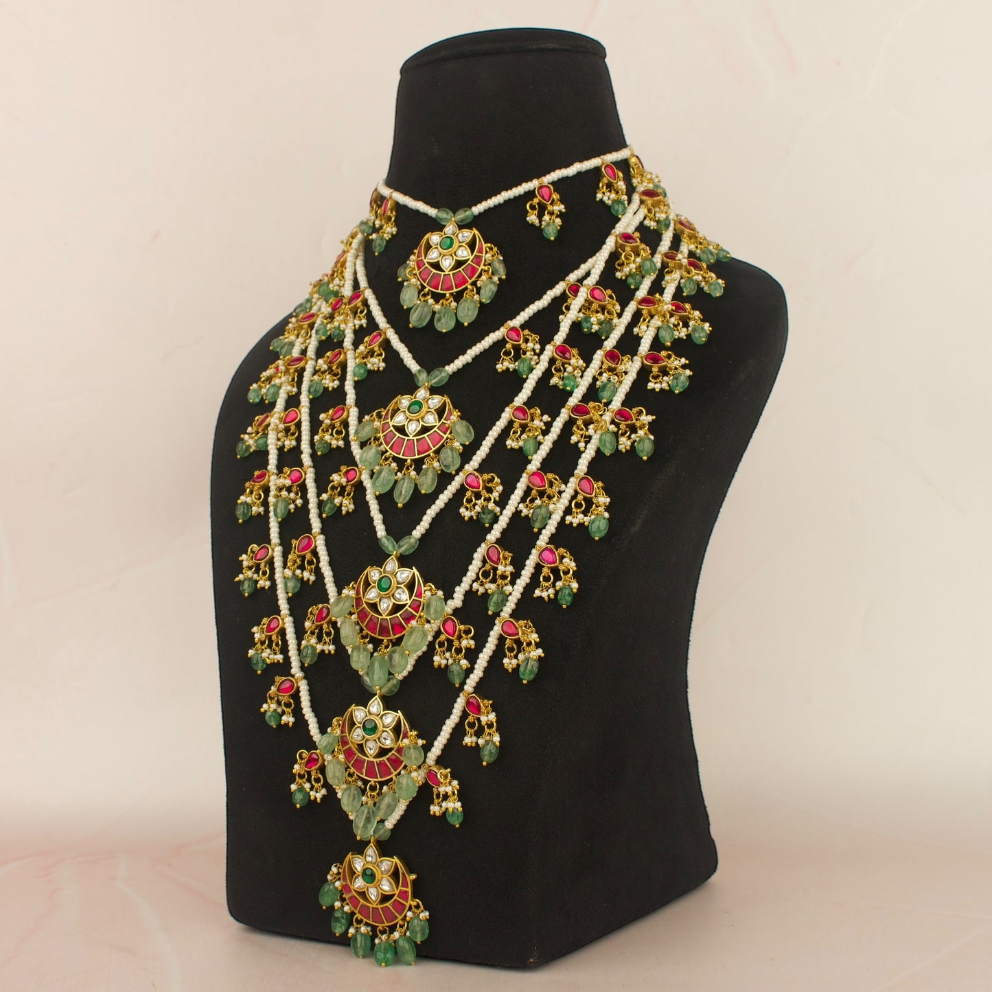 Jadau Kundan Five-Layer Necklace - Majestic Traditional Statement Piece