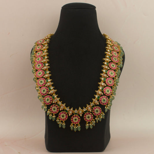 Exquisite Jadau Kundan Long Bottumala Necklace