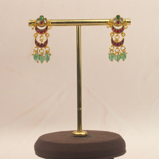 Step By Step Chandbali Kundan Hanging Earrings