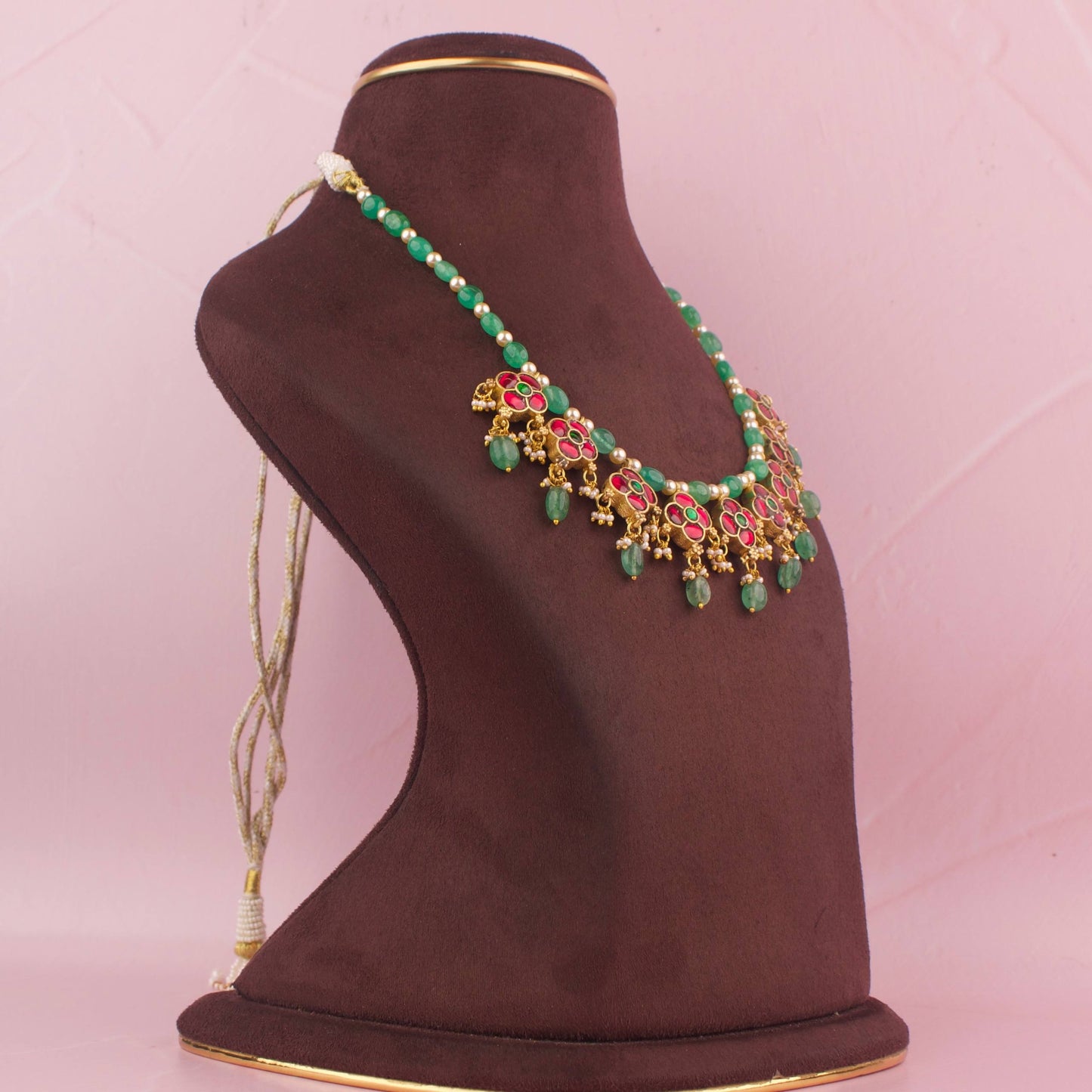 Reversible Jadau Kundan 2 In 1 Beads Necklace