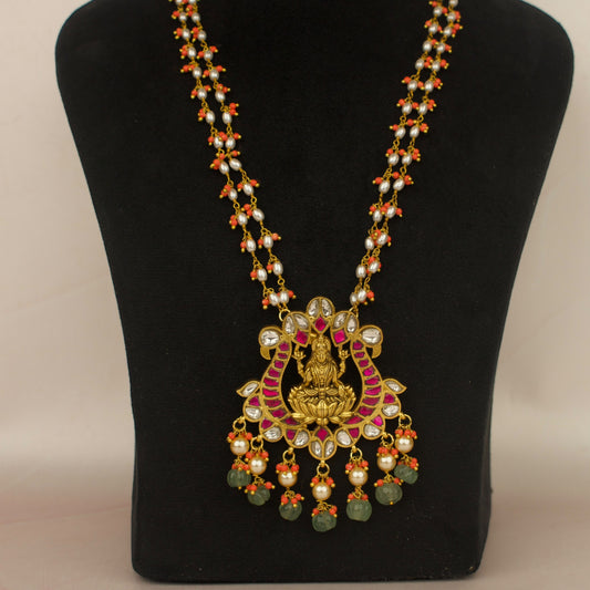 Ethereal Grace Jadau Kundan Coral Beads Necklace