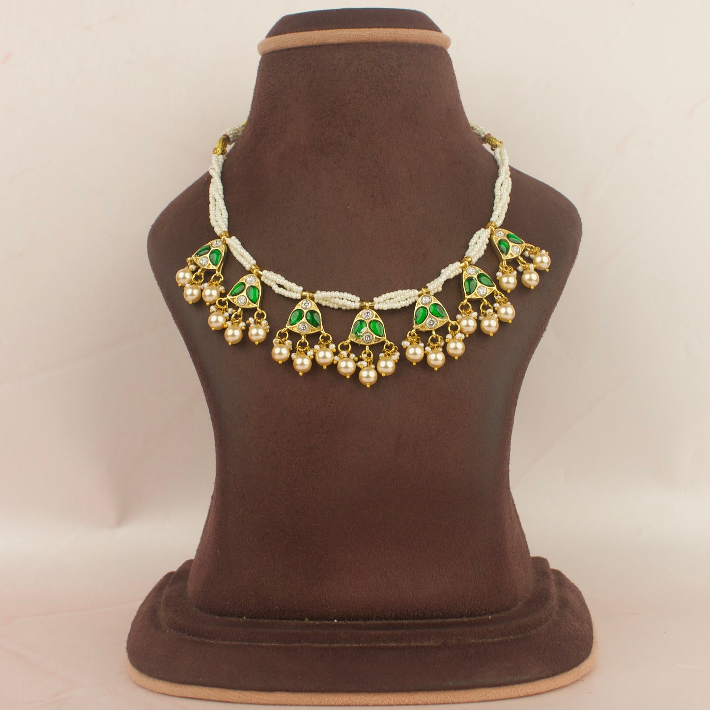 Jadau Kundan Pearl Chain Necklace