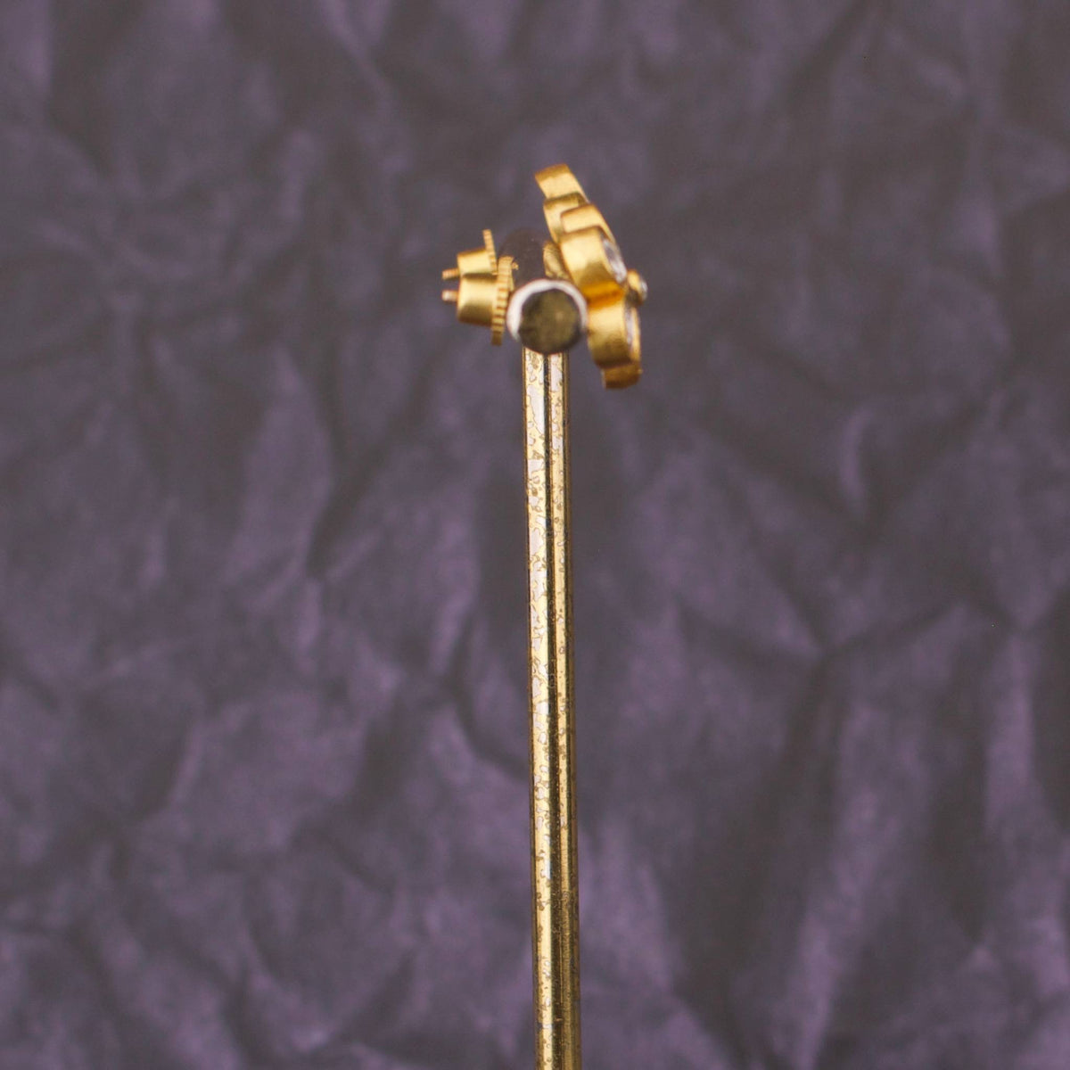 Classic Jadau Kundan Floral Stud Earrings in Gold Finish - Alternate View 3