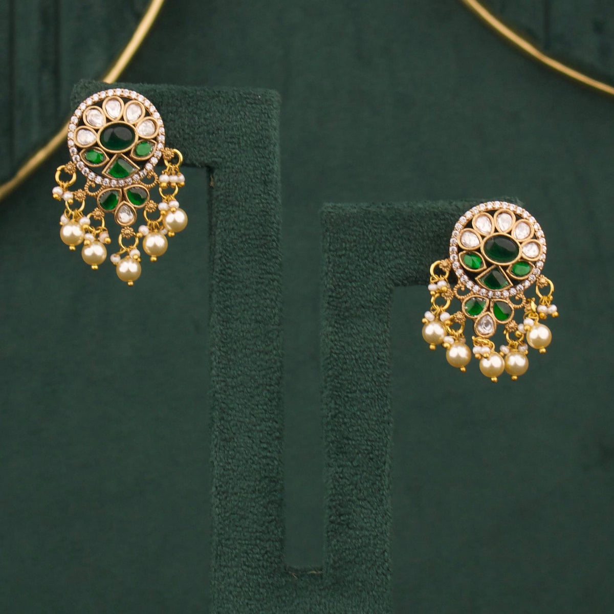 Victorian Stud Earrings With Pearl Drops