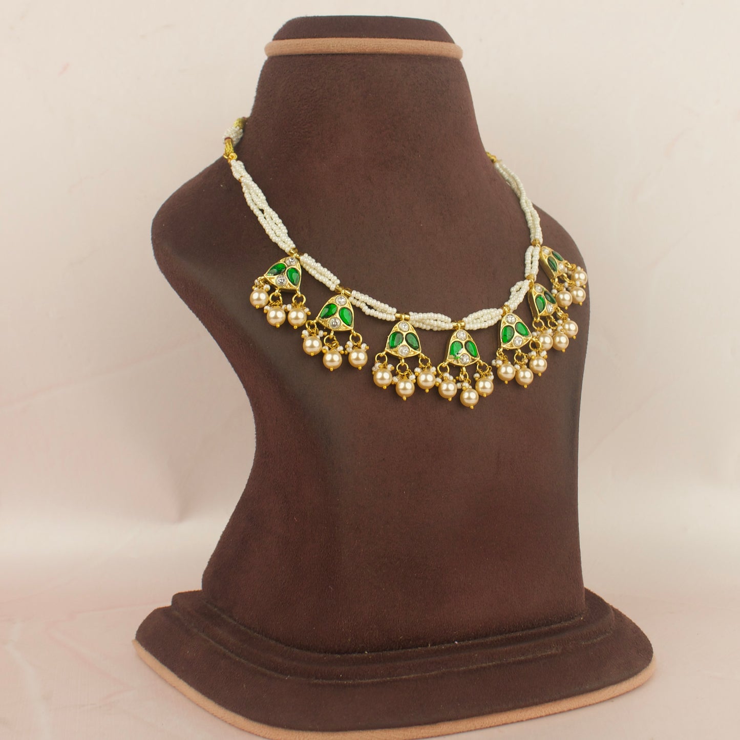 Jadau Kundan Pearl Chain Necklace