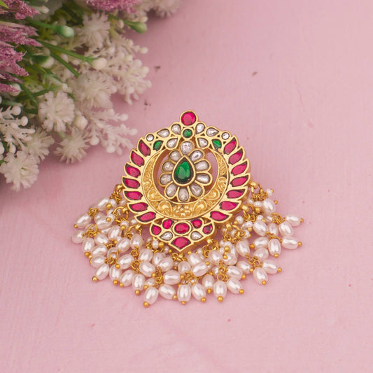Impressive Jadau Kundan Locket With Riice Pearl Hanging