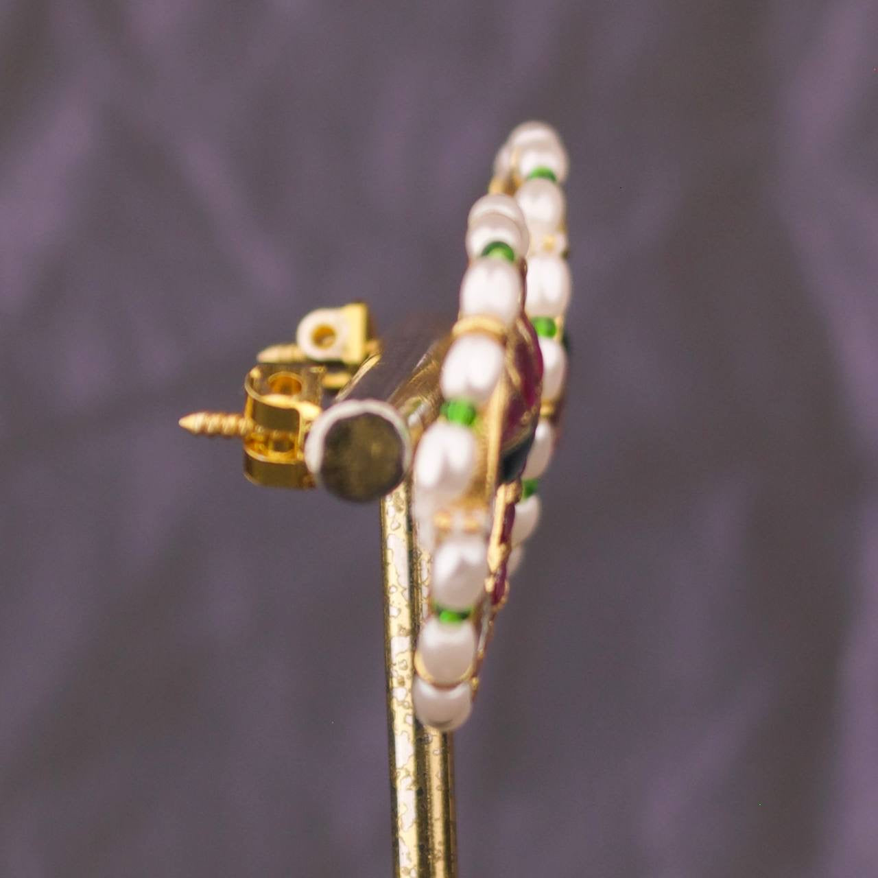 Regal Jadau Kundan Peacock Design Stud Earrings