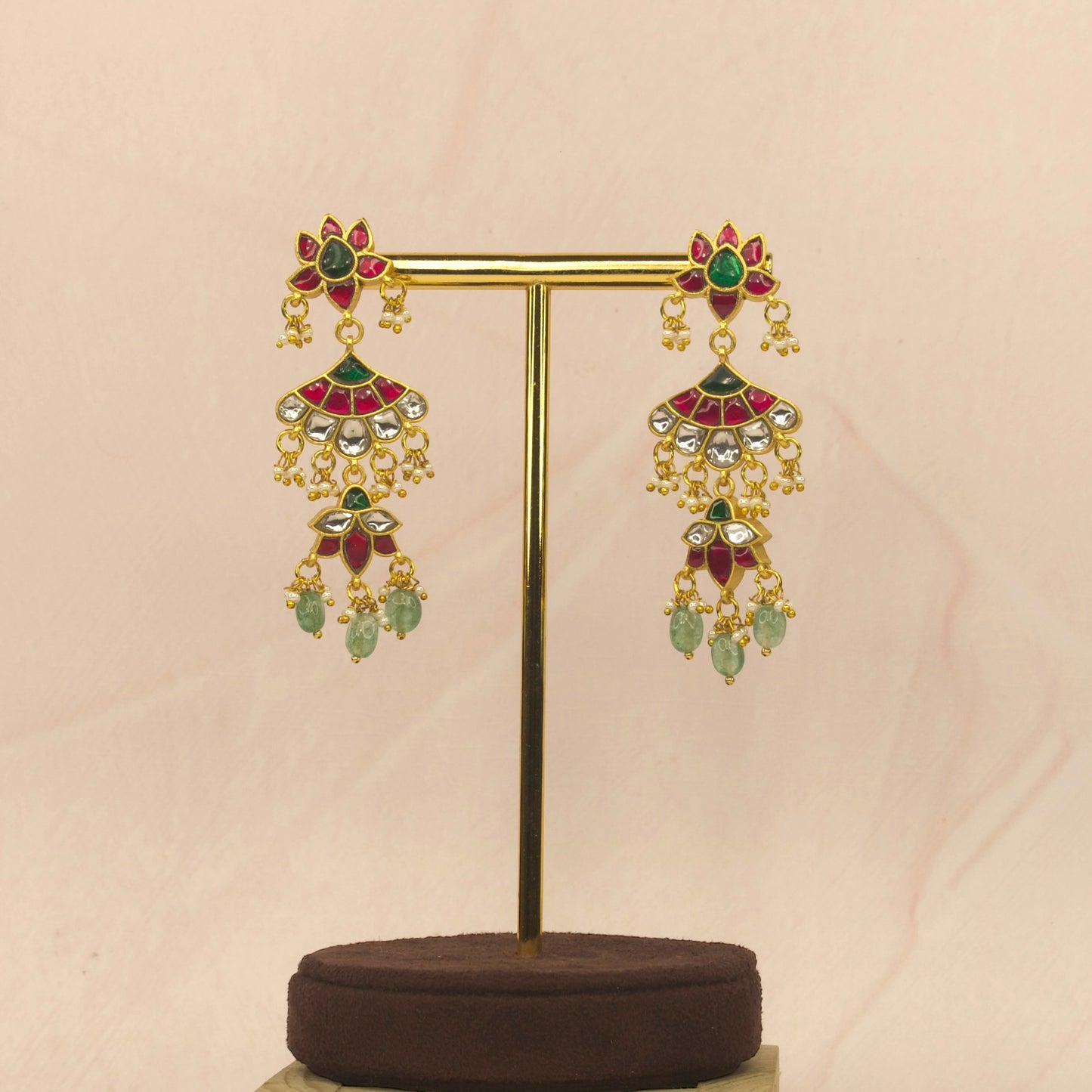 Classic Multi colour jadau kundan hangings