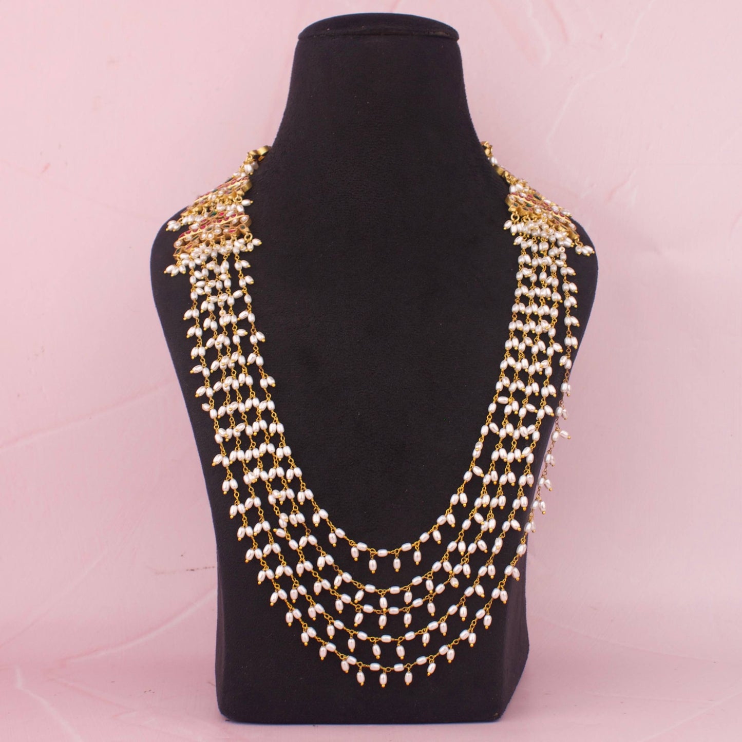 Elegant Jadau Long Pearl Mala