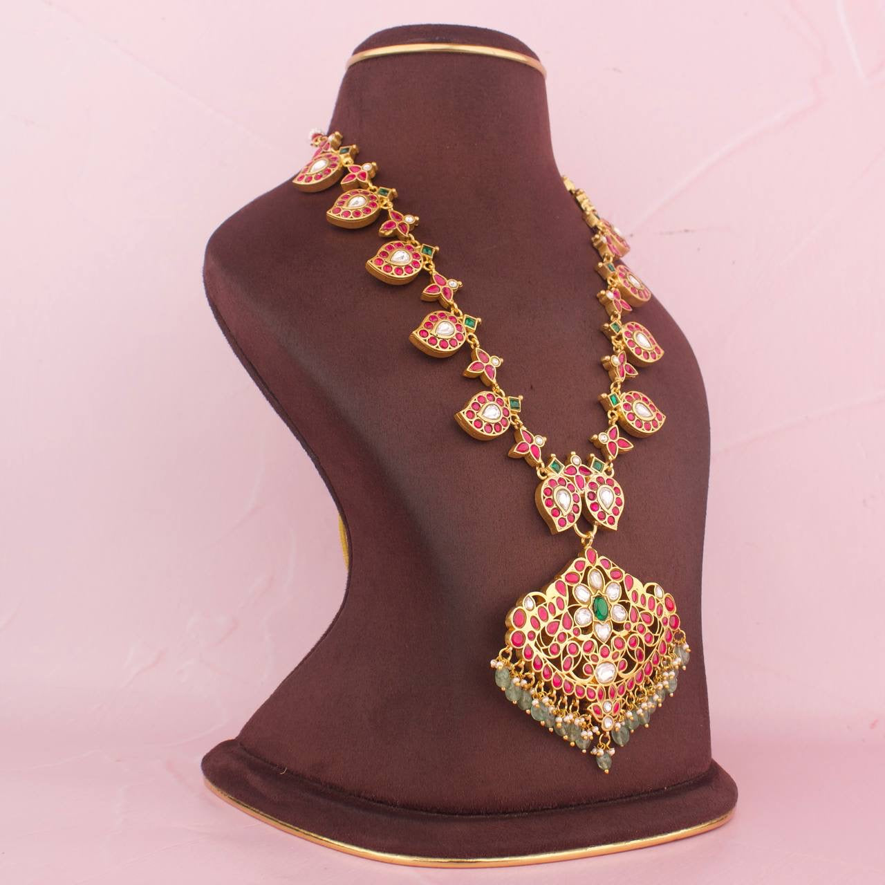 Sleek Jadau Kundan Reversible 2 in 1 Mango Necklace - Alternate View 1