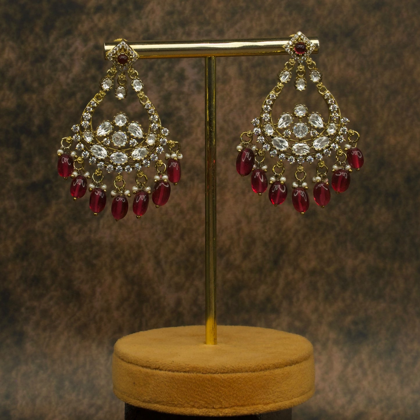 Victorian Chandbali Polki Earrings