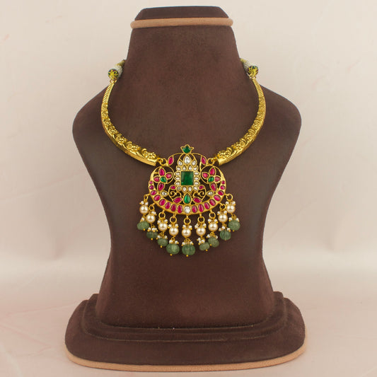 Gold Style Jadau Kundan Kanti Necklace