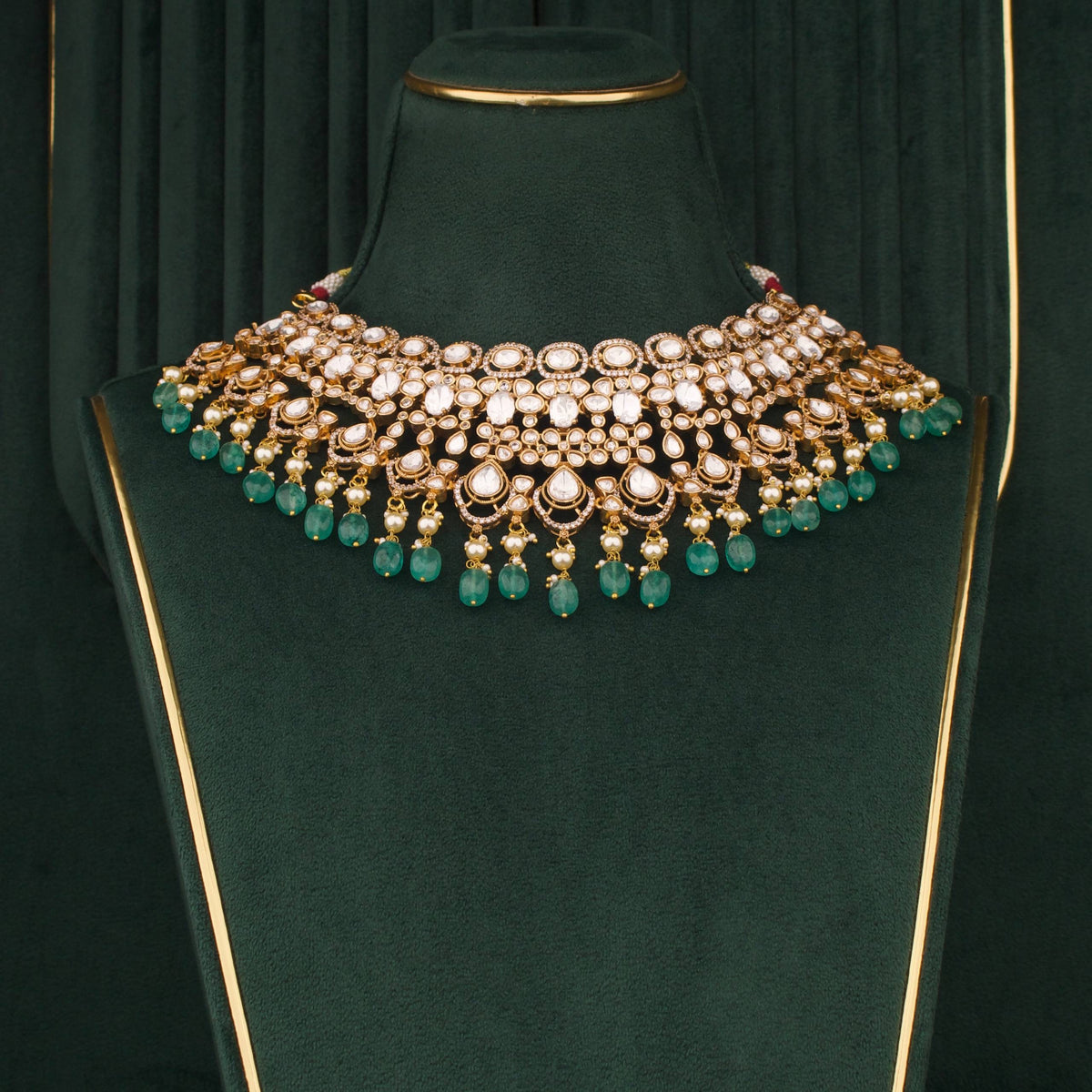 Radiant Bridal Victorian Choker With Earrings And Maang Tikka