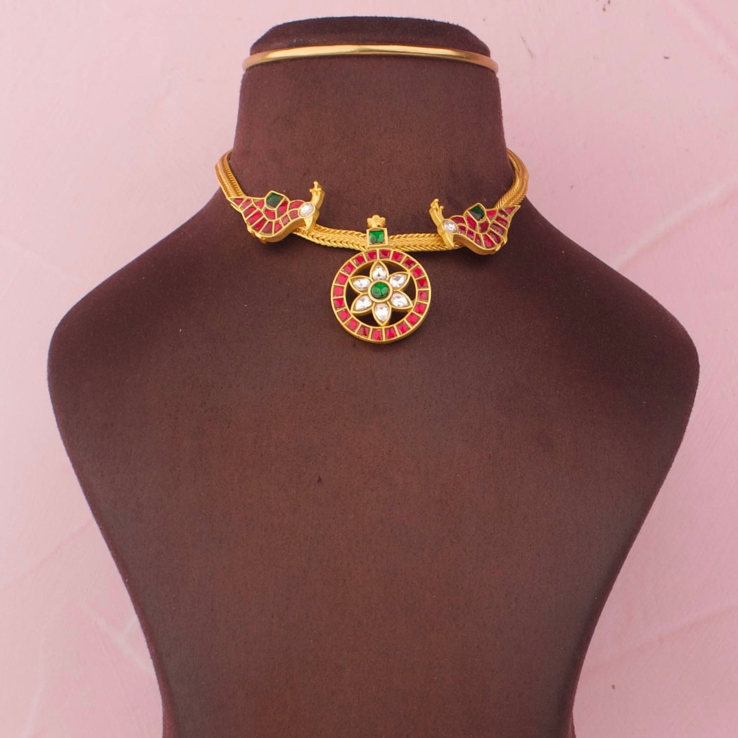 Designer Peacock Design Jadau Kundan Nantad Chain Necklace