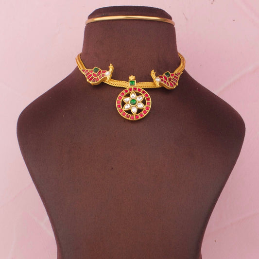 Designer Peacock Design Jadau Kundan Nantad Chain Necklace