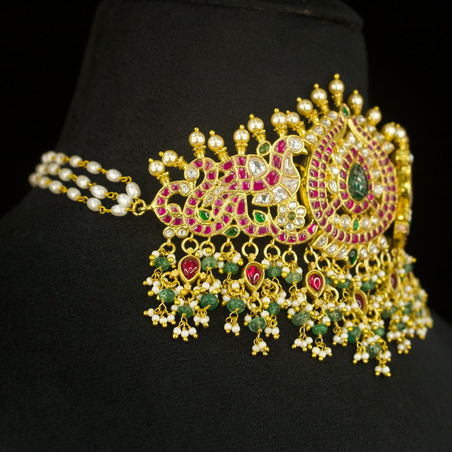 Maharani Jadau Kundan Choker Necklace with pearls
