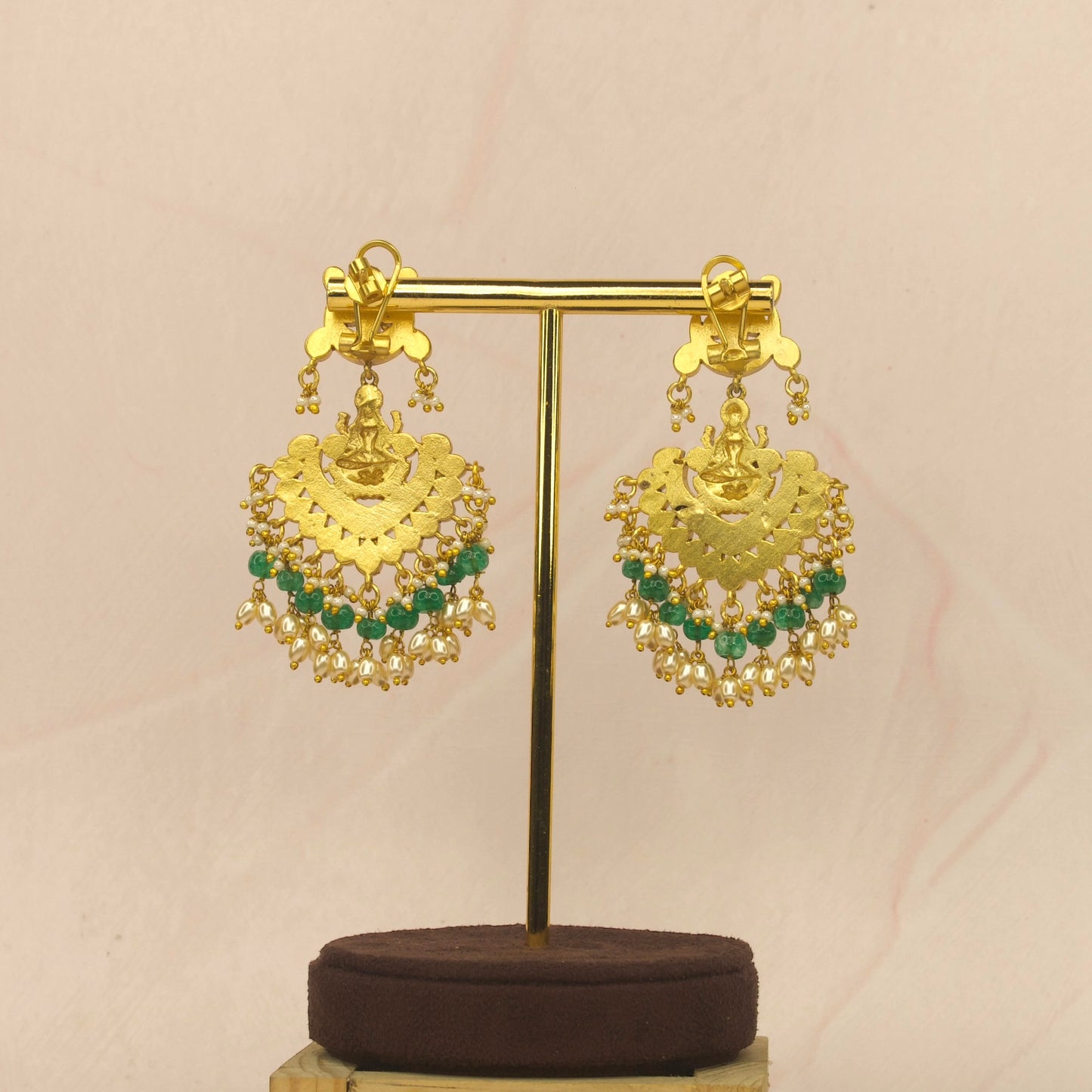 Antique laxmi jadau kundan Chandbali earrings