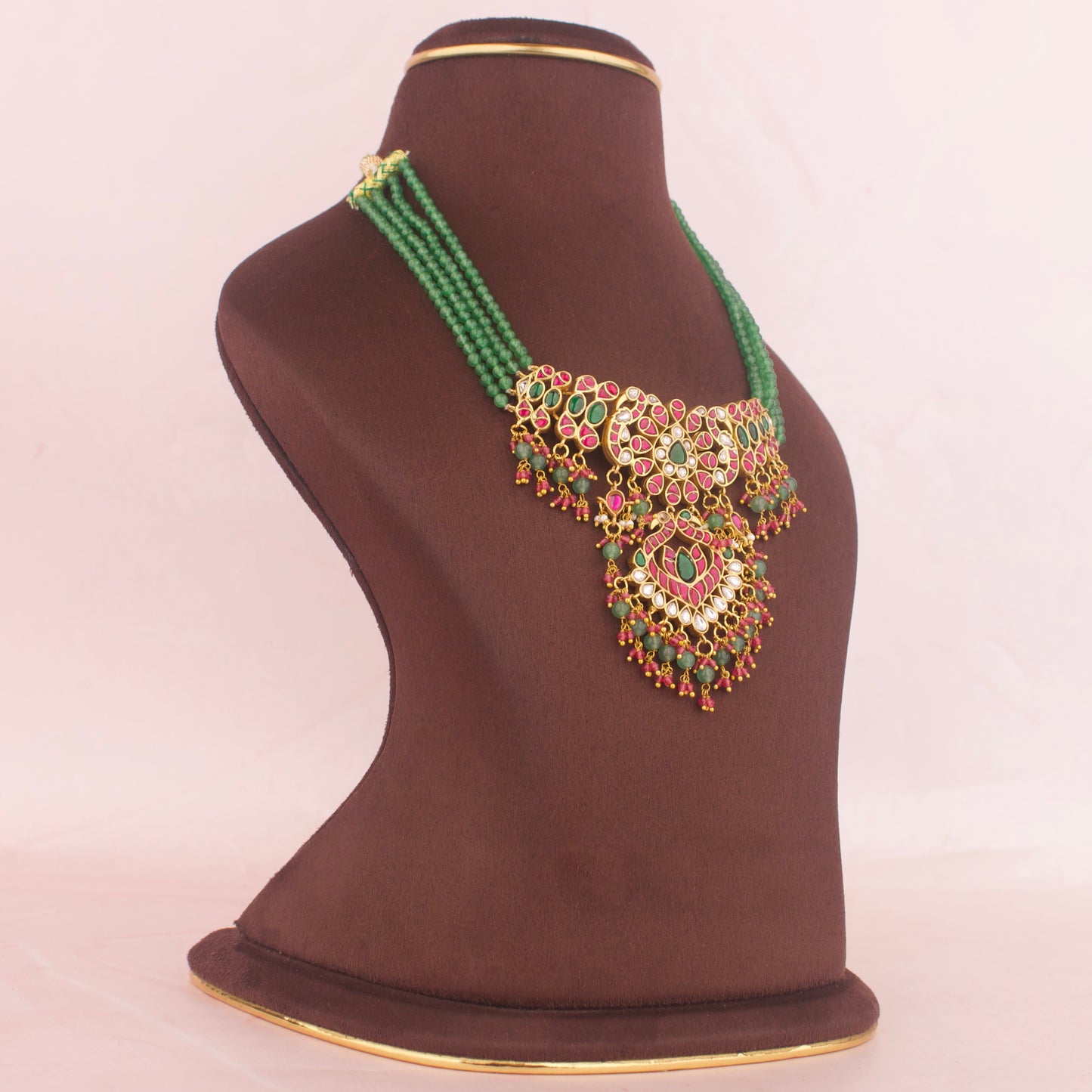 Jadau Kundan Bead Mala Necklace With Guttapusalu Hangings - DULHAN JEWELS