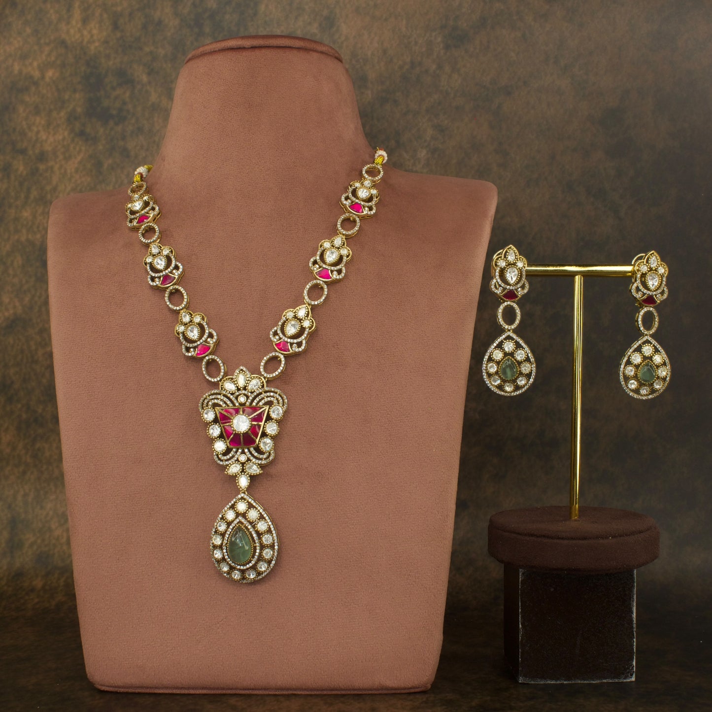 Fusion Victorian Polki Necklace Set