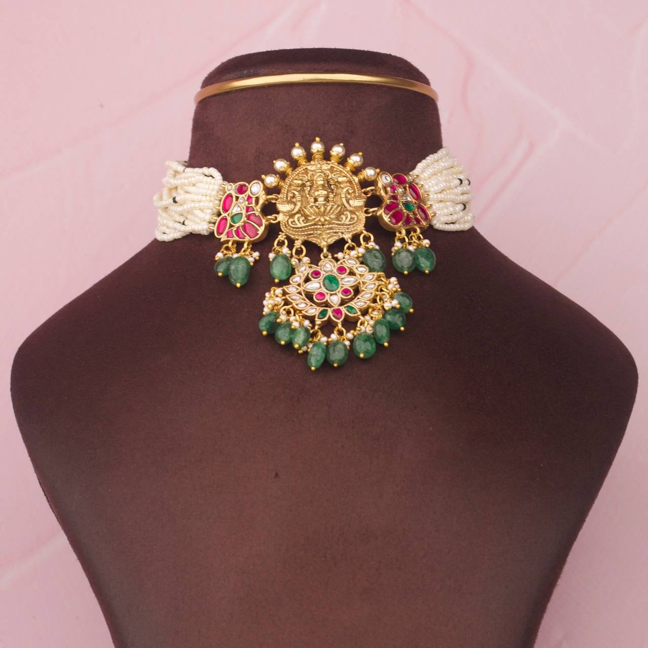 Traditional Goddess Laxmi Jadau Kundan Choker