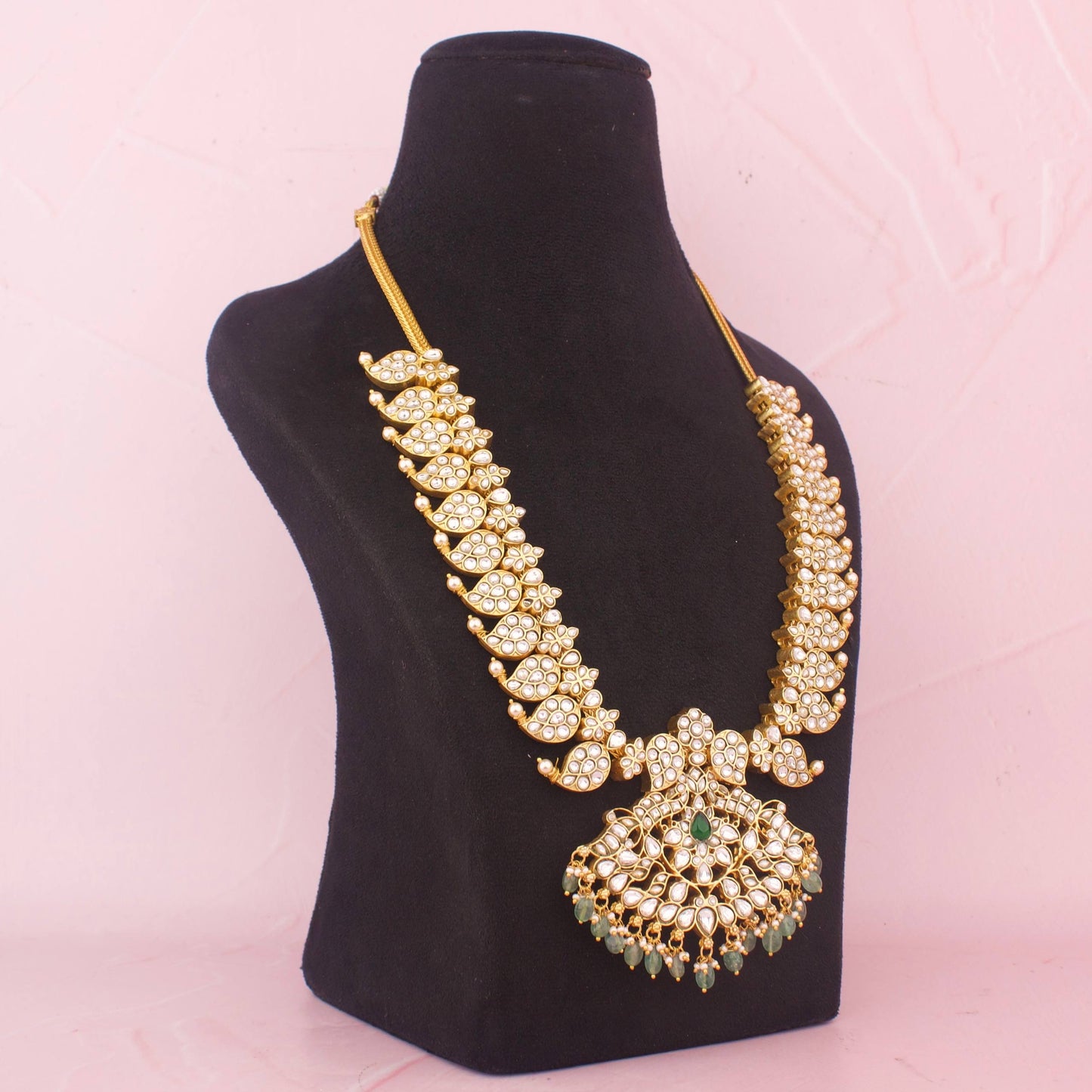 Designer 2-in-1 Jadau Kundan Mango Haram With Pendant