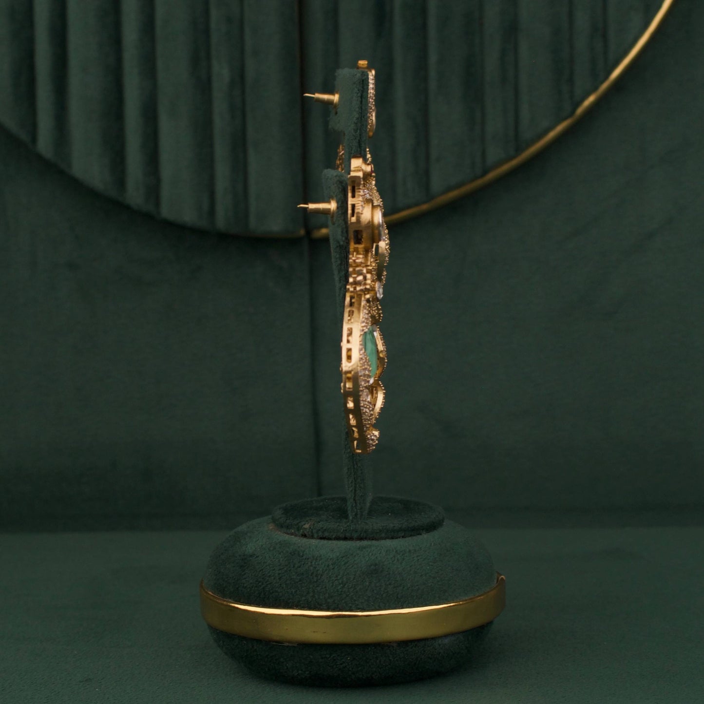 Regal Peacock Polki Necklace Set With Earrings