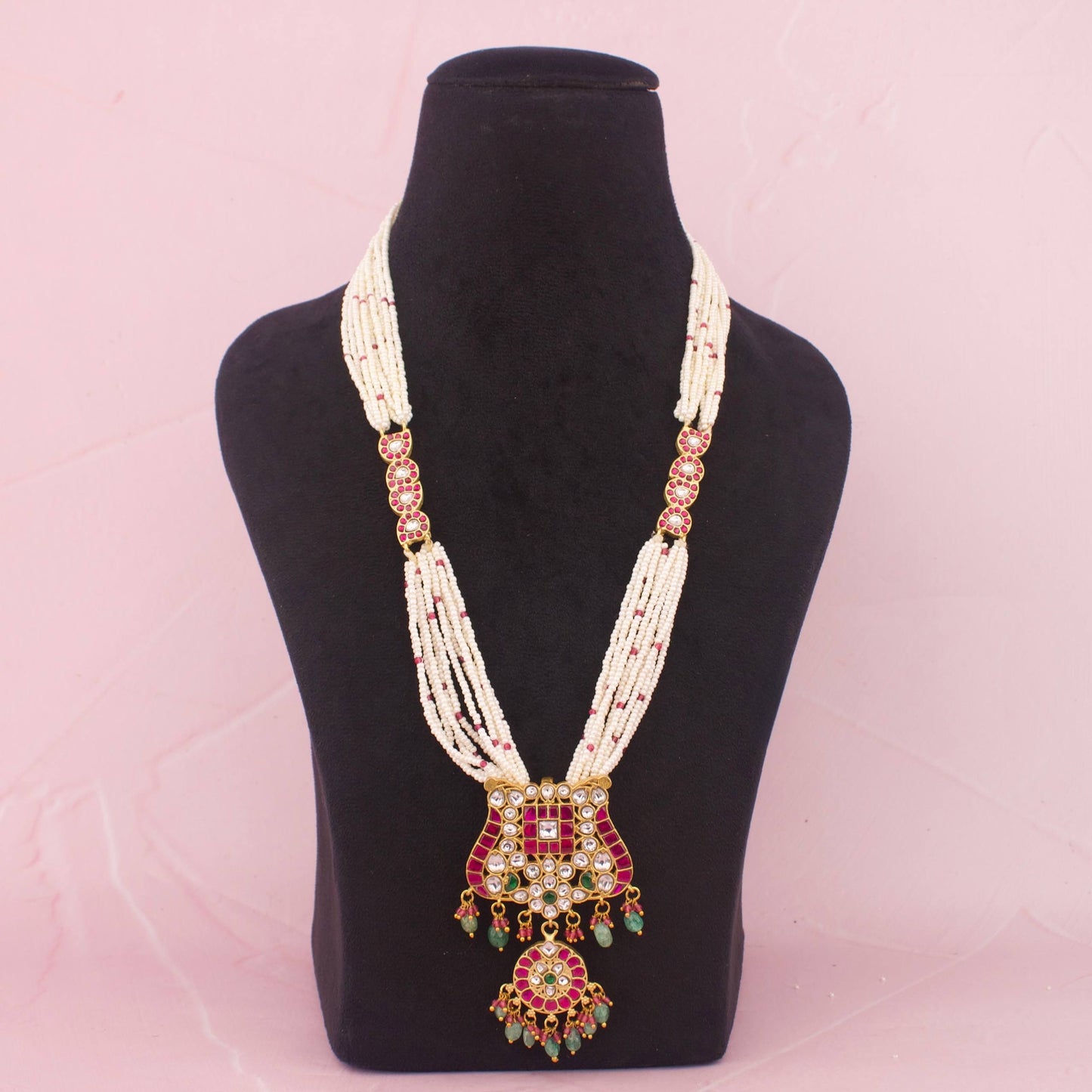 Unique Jadau Kundan Long Beads Mala - Premium Indian Ethnic Jewelry | Dulhan Jewels