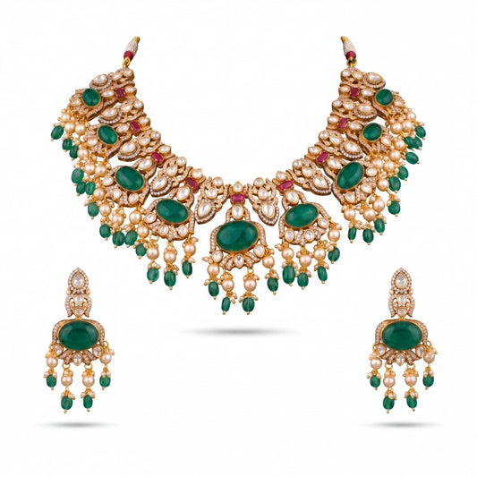 Designer Victorian Emerald Necklace Set