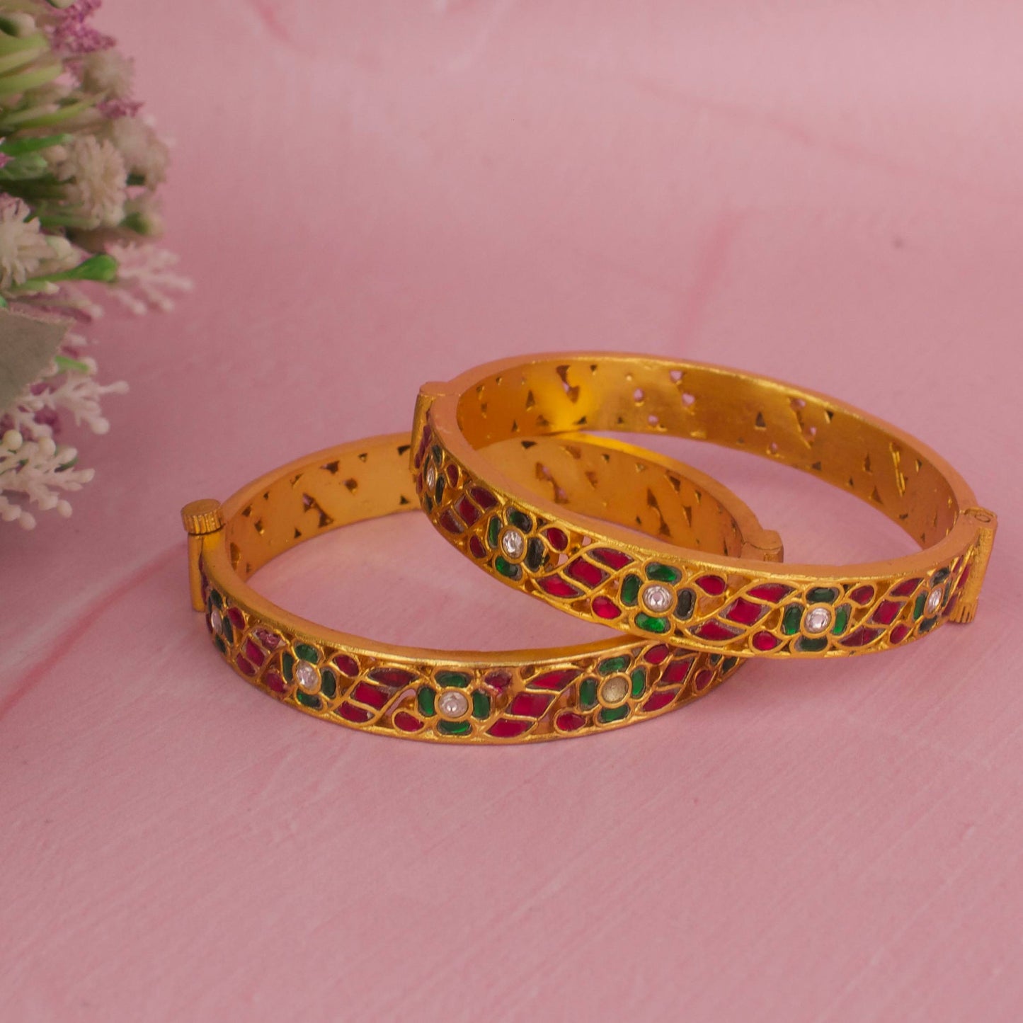 Unique Gold Style Jadau Kundan Bangles