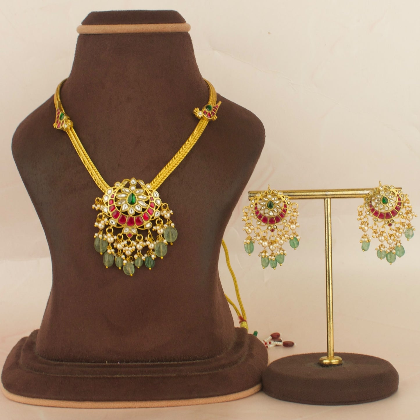Opulent Chandbali Design Jadau Kundan Nan-tad with Matching Earrings