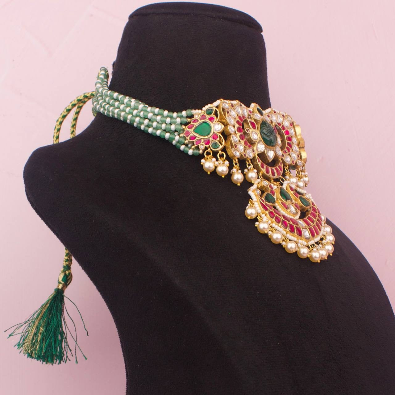 Royal Jadau Kundan Choker With Chand Locket