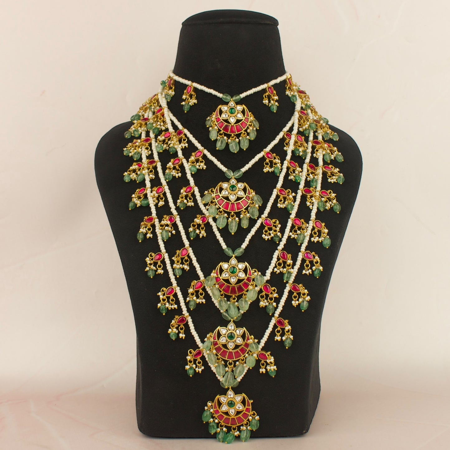 Jadau Kundan Five-Layer Necklace - Majestic Traditional Statement Piece