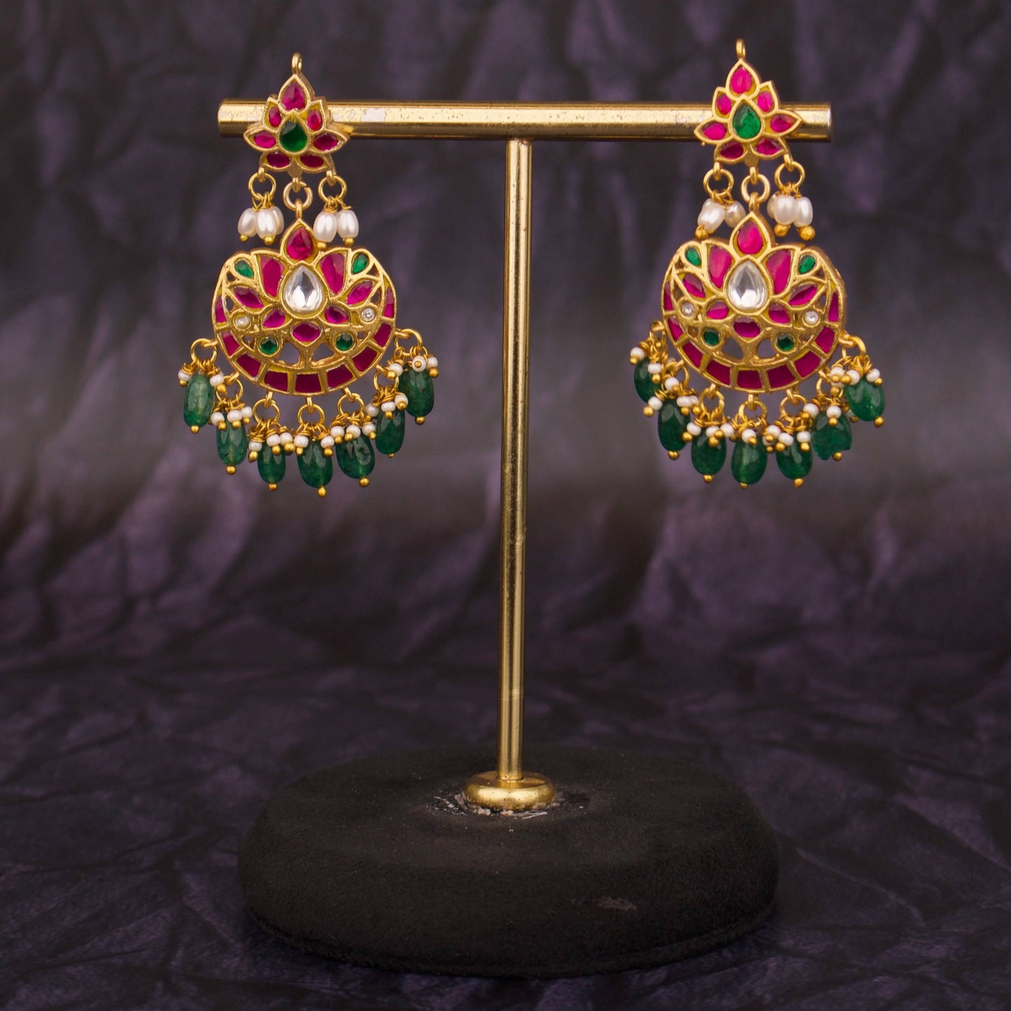 Premium Heritage Jadau Kundan Chandbali,Exclusive Royal Collection