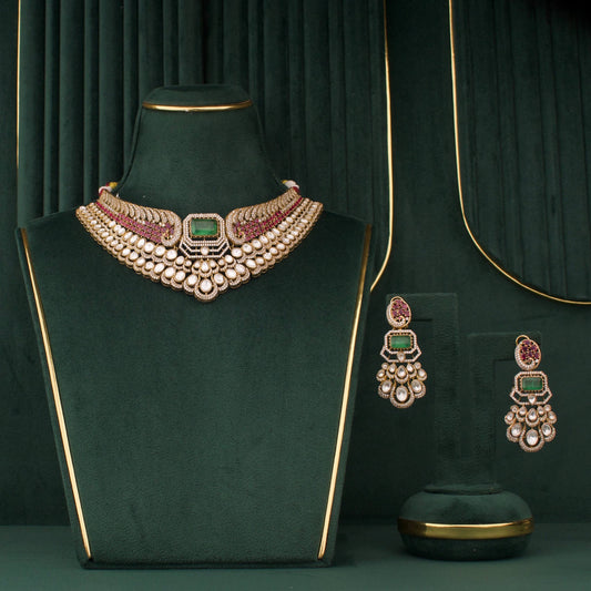 Designer Fusion Victorian Choker With Matching Earrings