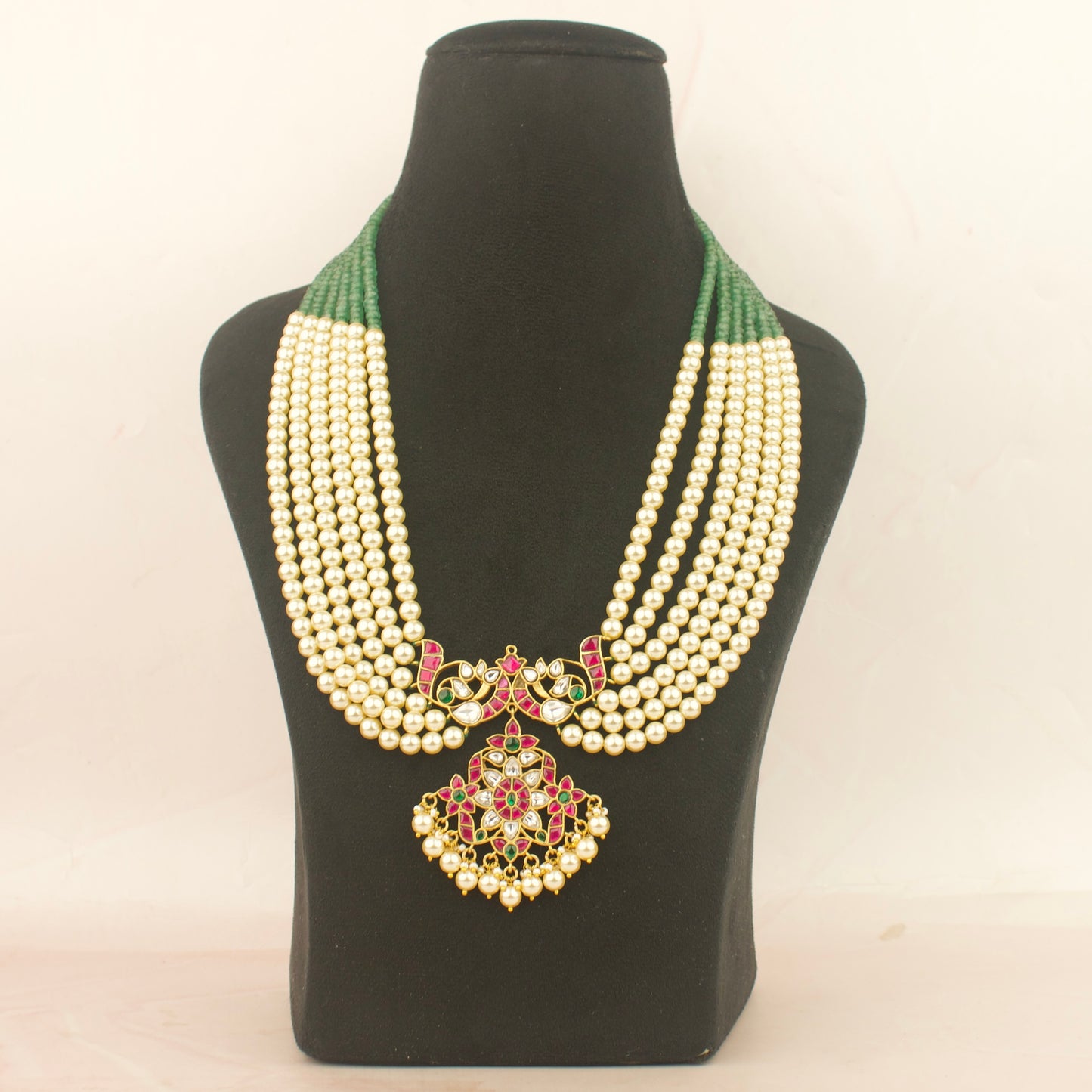 Bridal Wear Jadau Kundan Beads Mala