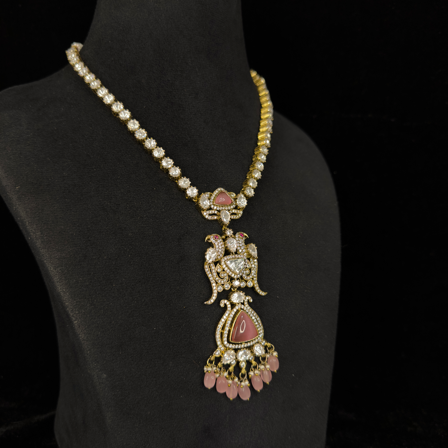 Exclusive Victorian Necklace Set with peacock motifs