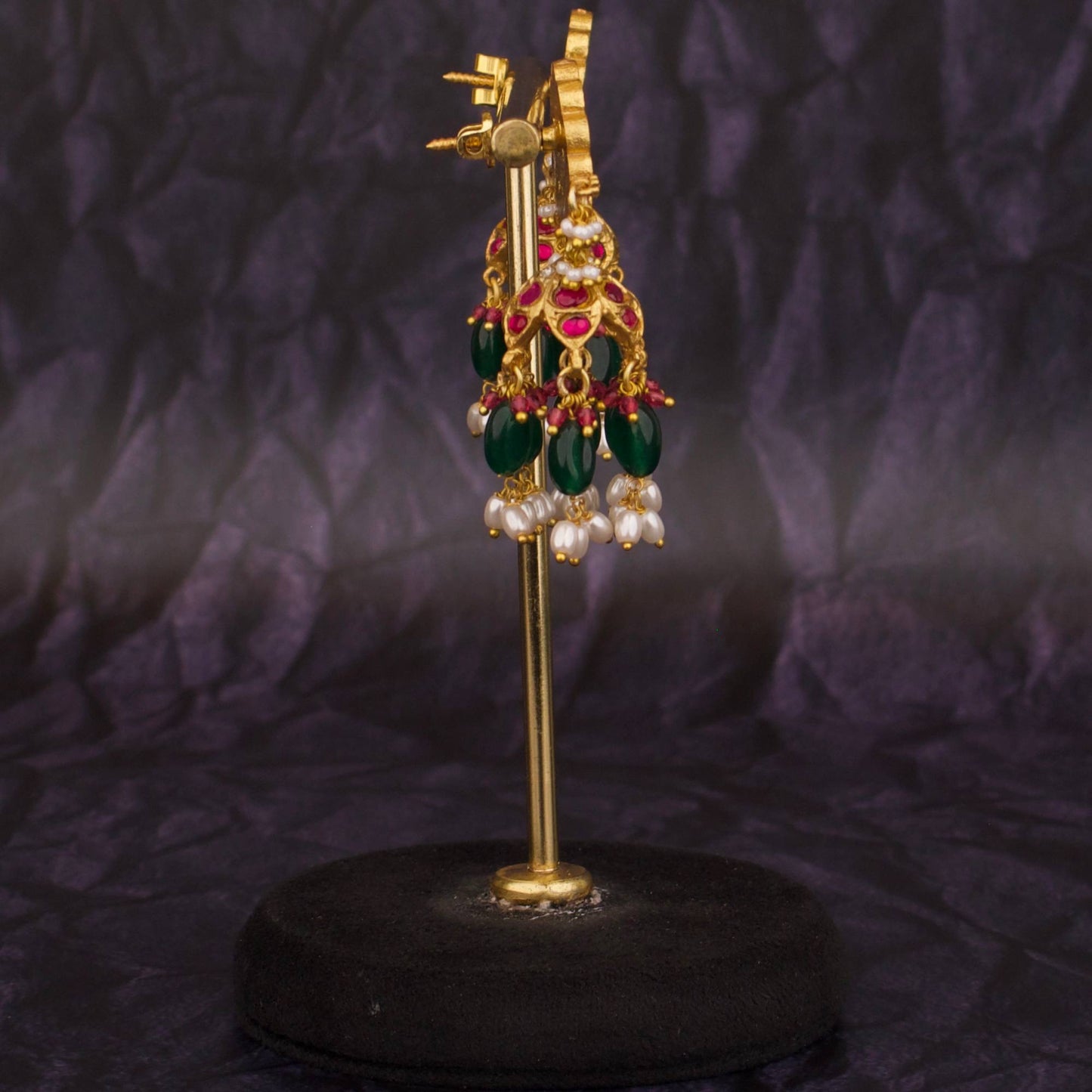 Premium Jadau Kundan Earrings – Gold Inspired Design