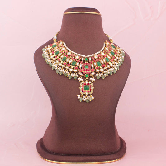 Exclusive Jadau Kundan Necklace Multi Coloured Kundan Necklace