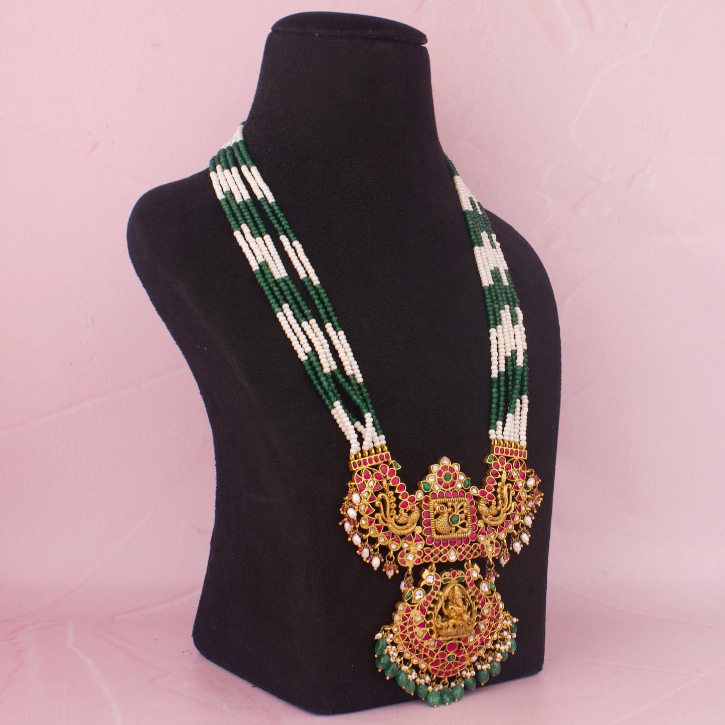 Traditional Bridal Nakshi x Jadau Kundan Beads Mala