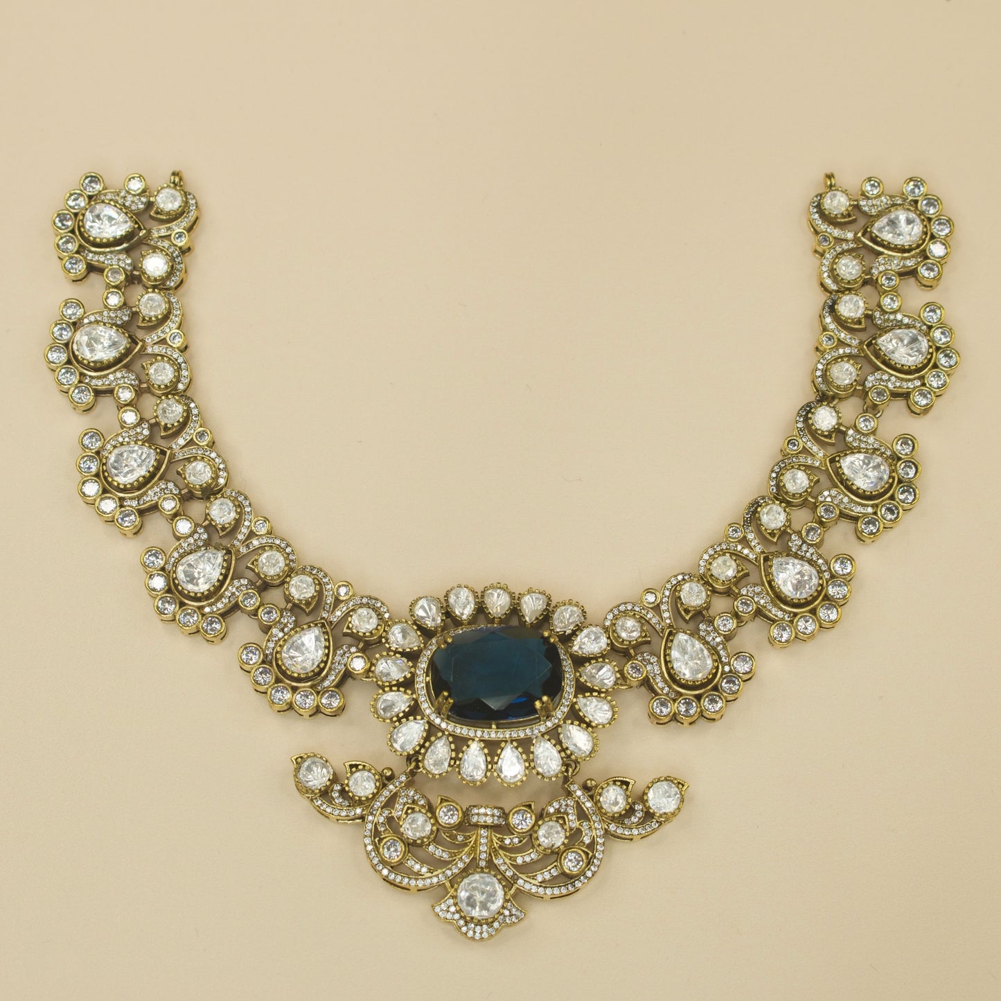 Elegant Short Victorian Moissanite Necklace Set