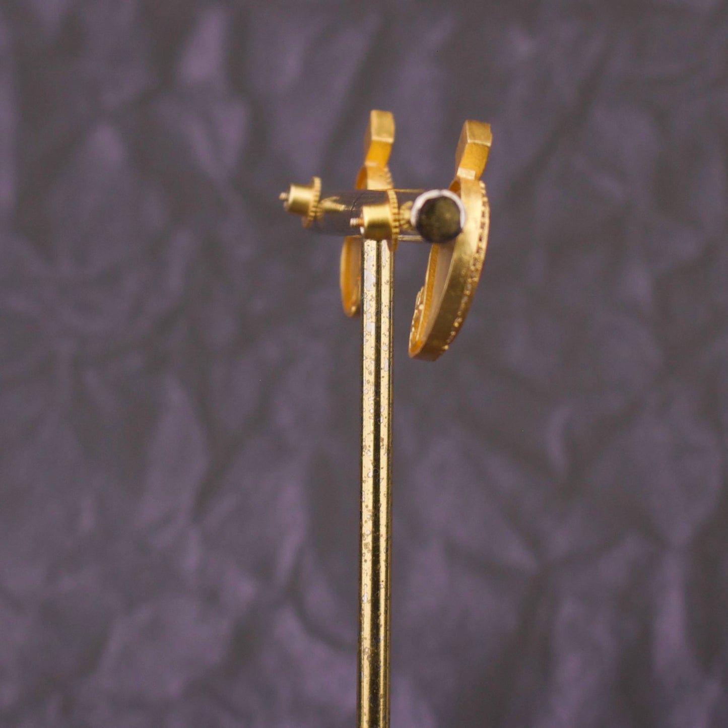 Paisley Design Jadau Kundan Stud Earrings With Red Stones And Green Drop