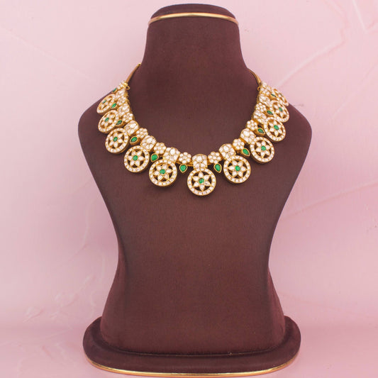 Moissanite Polki Bottumala Necklace