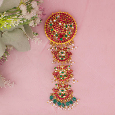 Traditional Jadau Kundan Hairpin With Ruby Stones