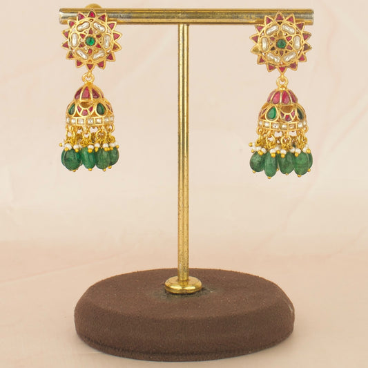 Surya Studded Jadau Kundan Jhumki Earrings